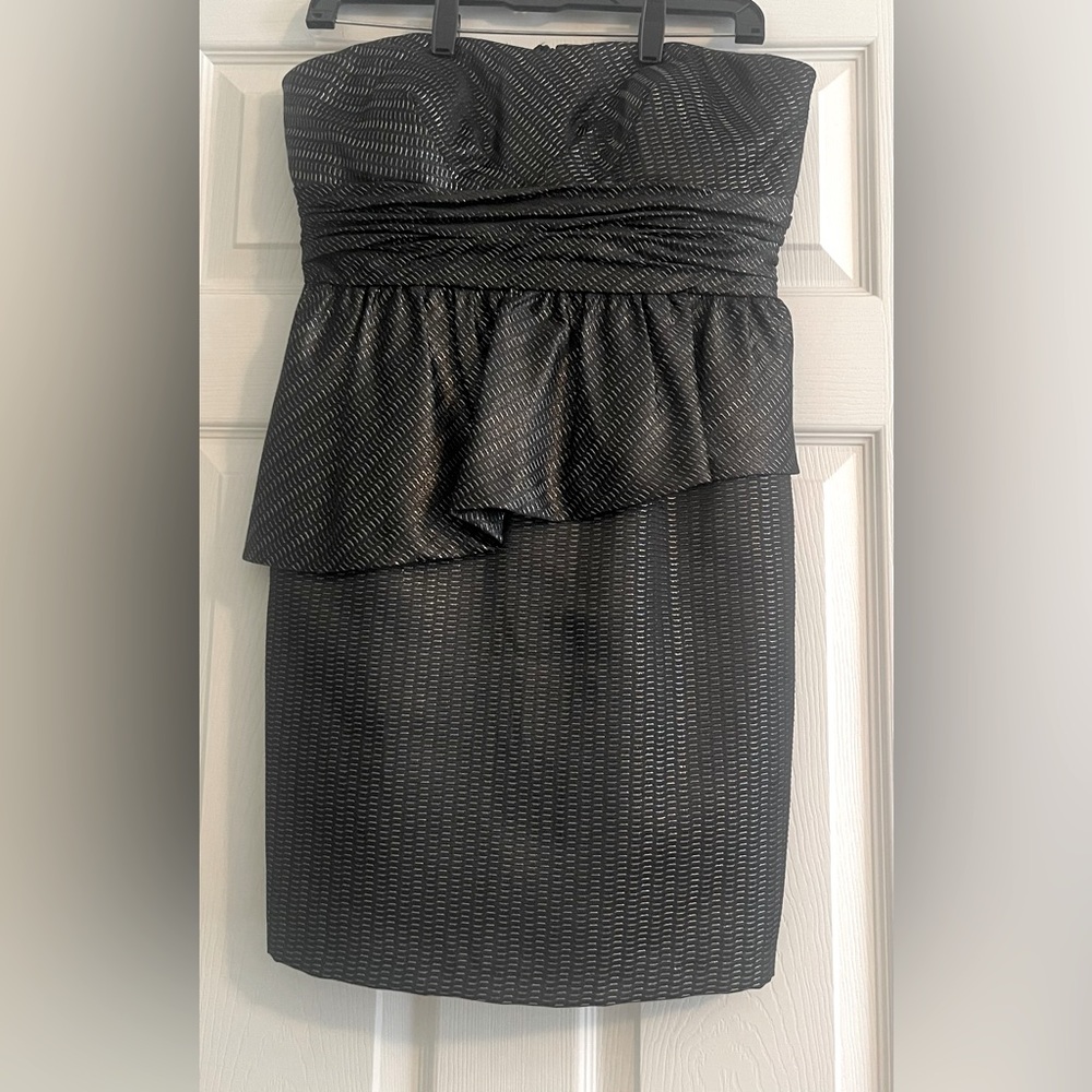 Donna Morgan Black Silver Strapless Cocktail dress size 10